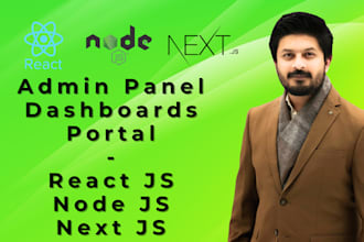 create custom admin panel, dashboard and portals using react next node js