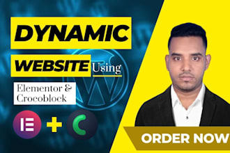 create dynamic wordpress website using crocoblock, elementor pro, jet engine