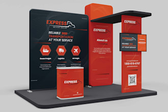 design trade show booth and backdrop for your exhibition