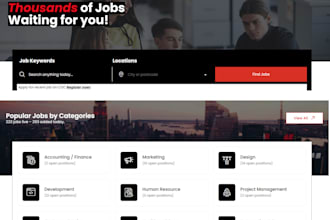 design freelance website, job board or job portal website