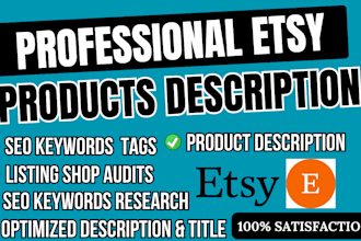 optimize etsy product listing write SEO title tags description digital product