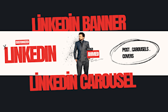 design professional linkedin banner and scroll stopping carousel