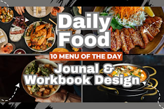 write and design your cookbook recipe book, meal plan, journal planner, workbook