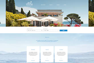 design vacation rental wix website, travel wix website, hotel booking website