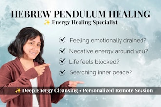 perform a hebrew pendulum diagnosis, energy cleansing and spiritual healing