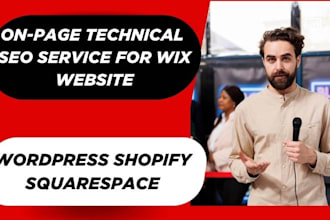 do onpage SEO technical optimization for wix shopify wordpress squarespace