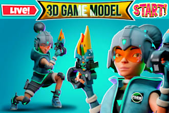 create realistic 3d game characters model for unreal engine using blender