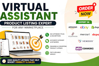 do ebay, poshmark product listing and vendoo cross listing VA