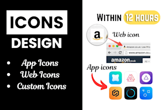 design high quality custom app, web, and favicon icons in 12 hours