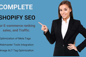 do complete shopify seo to improve ecommerce ranking, sales, and traffic