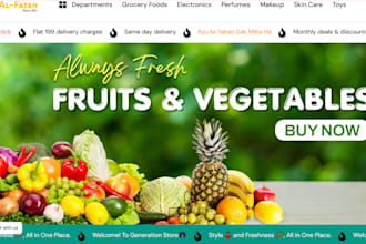 grocery store supermarket seafood bakery  restaurant food y2k shopify website