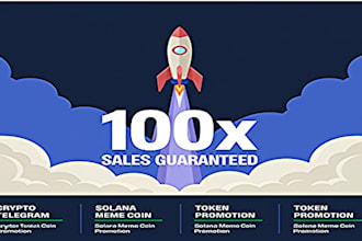 crypto telegram promotion, solana meme coin, token promotion token 100x sales