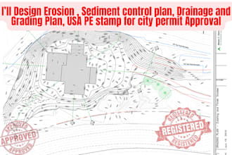do grading , sediment control , erosion and drainage plan with virginia pe stamp