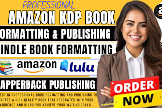 do book formatting for paperback amazon KDP book publishing or canva book design