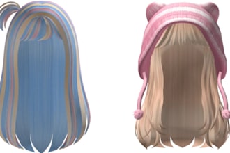 make your roblox ugc hair, 3d model, roblox assets, accessories