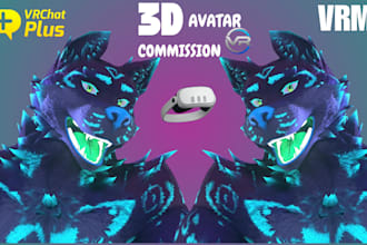 do custom vrchat avatar, 3d vtuber model, nsfw model, vr character, animaze