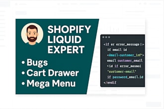 fix shopify bugs, custom liquid sections, cart drawer and mega menu