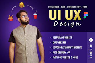 ui UX design for restaurant or cafe or personal chef website uiux design