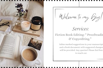 proof read and copy edit fiction books and short stories