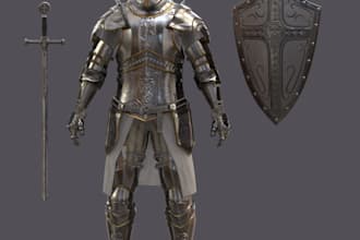 design full knight wearable armor model 3d cosplay helmet mask pepakura costume