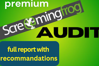 provide screaming frog  audit report with action plan