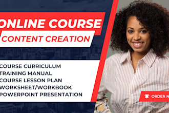 create, design lesson plan, course curriculum, ebook online course content, ppt