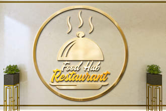 create a unique quality emblem logo for your restaurant