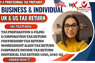 prepare US, UK tax return 1120 corporation tax preparation 1040 1020 tax filing