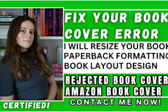fix book cover design, resize book cover, reformat paperback formatting