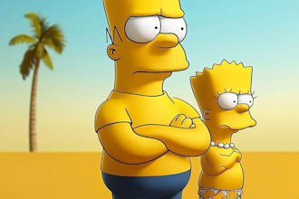 make couple or family yellow cartoon character for valentine in the best style