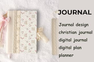 do journal design, digital planner, calendar, christian journal, kdp journal,