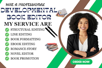 proofread book, format novel, line editing, fiction developmental edit