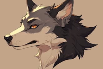 draw a custom furry headshot for your fursona, oc, or furry art