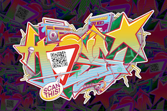 create digital costum graffiti lettering design and logo