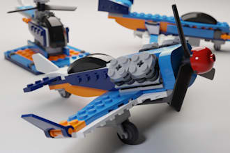 create aircraft lego, moc design, 3d sport car,aaa police car, racing car design