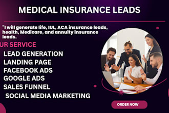 generate life  aca insurance leads, health, medicare annuity insurance website