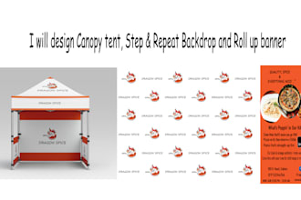 design canopy tent, backdrop and roll up banner