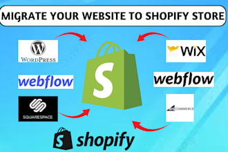 move, migrate squarespace, wix, wordpress, bigcommerce, webflow to shopify store
