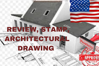 stamp architectural  floor plans, engineering drawing, house plans city permit