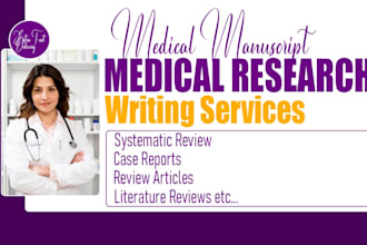 write medical manuscript, case report, review article and medical ebook writing
