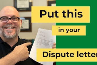 provide late payment removal, inquiries dispute letters and debt dispute method