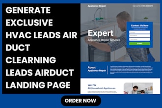 generate exclusive hvac leads air duct clearning leads airduct landing page