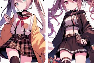 draw anime, manga, comics, book illustrations and doodle art