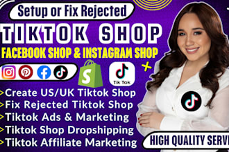 setup,fix,manage tik tok shop,tiktok dropshipping,tiktok shop ads tiktok manager