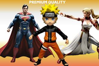 sculpt 3d anime figure, 3d toy, 3d figurine, diorama figure for 3d printing