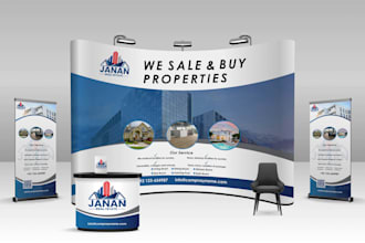 design trade show banner, backdrop, exhibition booth, retractable banner