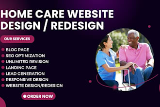design responsive home care website, home care leads, home care landing page