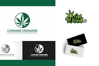 do custom minimalist marijuana, cannabis, weed logo design
