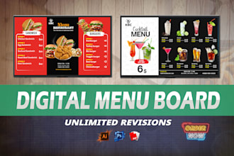 design digital menu or a static tv screen menu