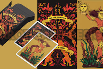 draw tarot card oracle cards zodiac card box art nouveau game card illustration